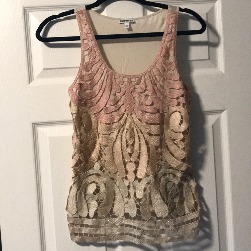 Express lace overlay top